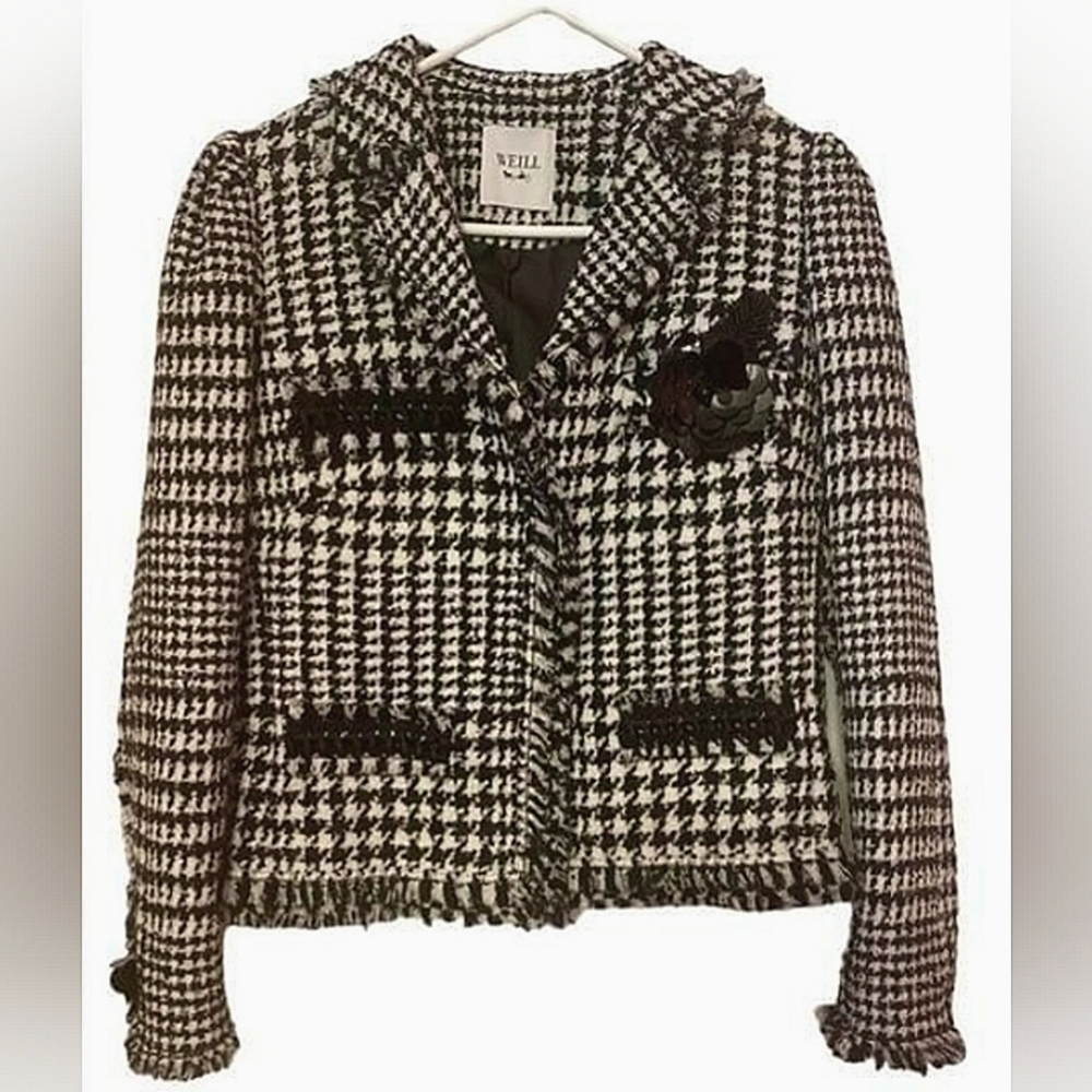 Weill Paris Tweed Blazer Embellished Size 36